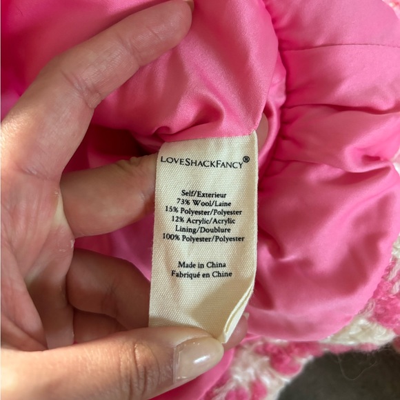 LOVESHACKFANCY Braelynn Cropped Checked Wool-blend Tweed Jacket - Picture 4 of 7